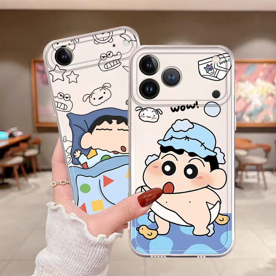 Crayon Shin-chan Handyhülle für Apple iPhone kompatibel mit iPhone 17 16 15 14 13 12 11 Pro Max Plus Mini XR XS Transparent Weich - Bild 3