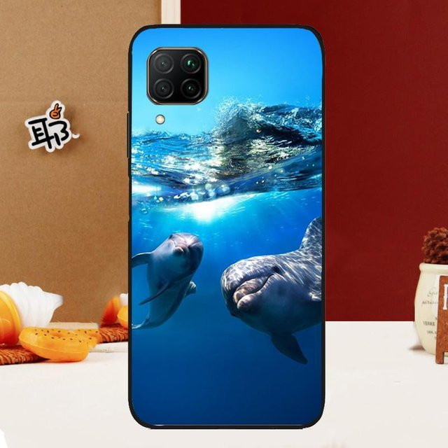 Handyhülle Ozean Delfin für Huawei Nova Y70 Y91 Y90 Y60 Y61 Y72 Y73 3i 7i 8i 11i 12i 9 10 SE P20 P30 P40 Lite in Blau - Bild 1