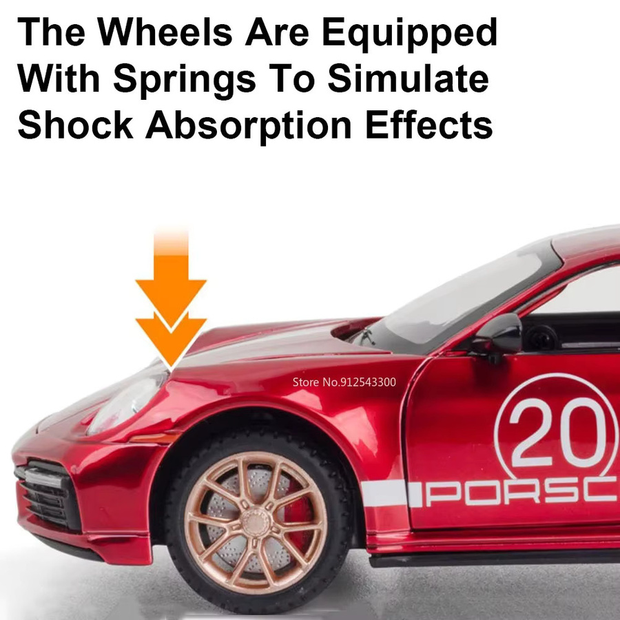 Caipo 911 Turbo S GT3 RSR Spielzeug Auto Modell, 1:24, Metall, mit Licht und Sound - Bild 2