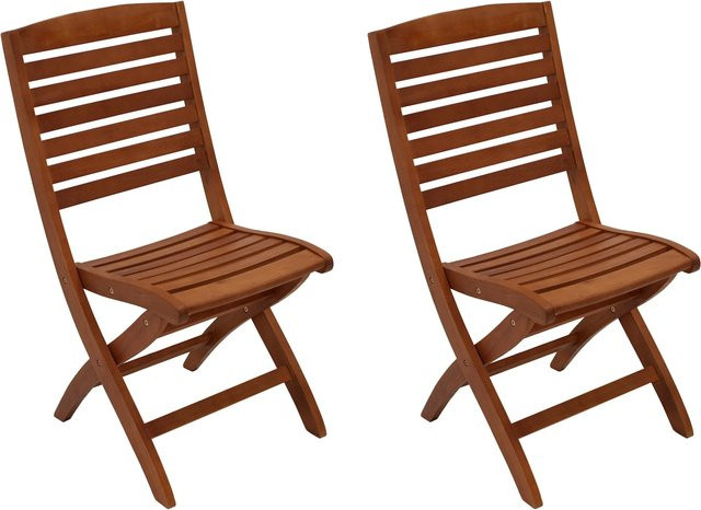 DEGAMO Klappstuhl CAPO aus geöltem Eukalyptus-Holz in Braun, 2er-Set - Bild 1