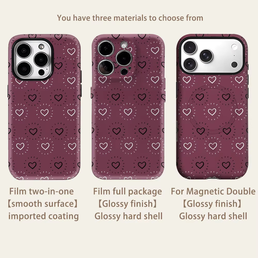 Robuste doppelschichtige Handyhülle mit Magnetfunktion für iPhone 17 16 15 14 13 Pro Max Plus von Potdemiel in Burgunderrot - Bild 2