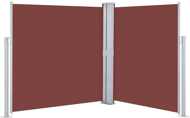 vidaXL Ausziehbare Seitenmarkise Braun aus Polyester mit automatischer Rückrollfunktion, Höhe: 140 cm, Breite: 600 cm - Bild 1