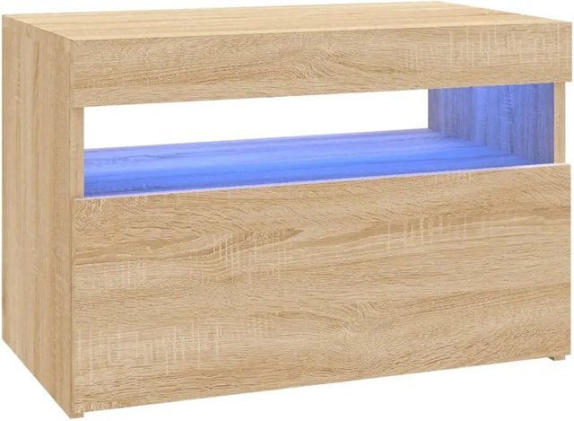 vidaXL TV-Schrank modern mit LED-Leuchten in Sonoma-Eiche, B/T/H: 60 x 35 x 40 cm - Bild 1