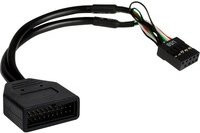 Inter-Tech USB 2.0 Adapter 19-Pin Stecker auf 9-Pin Buchse in Schwarz - Bild 1