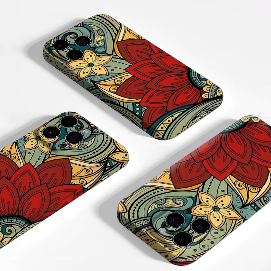 Handyhülle mit Blumenmotiv für Apple iPhone 11 bis iPhone 17 Pro Max Plus, doppelschichtige Rückseite, multicolour - Bild 3