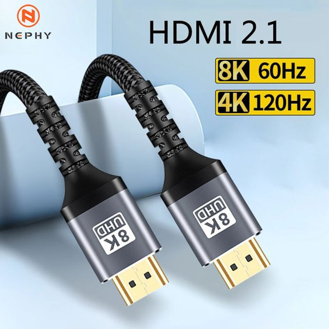 Nephy HDMI 2.1 Kabel 8K 60Hz 48Gbps High-Speed Adapterkabel in Schwarz - Bild 1