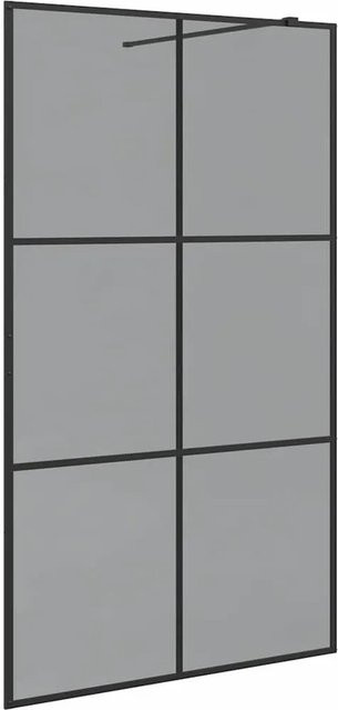 vidaXL Walk-In Duschwand aus gehärtetem Glas in Schwarz, B: 115 cm, H: 195 cm - Bild 1