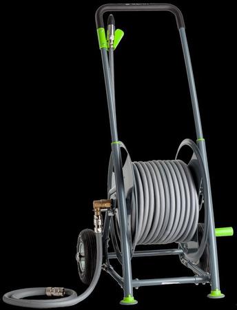 GEKA plus Schlauchwagen P40SST mit 25 m Wasserschlauch und 1,5 m Zulaufschlauch, 3/4 Zoll, Stahlkonstruktion