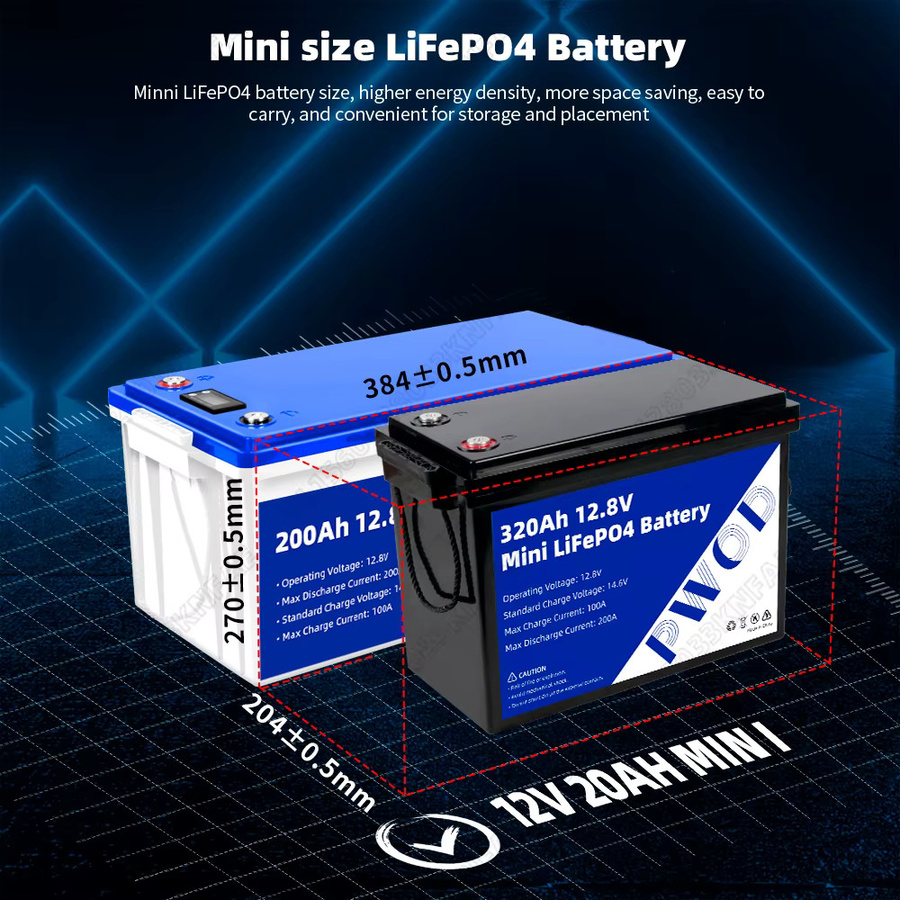 PWOD LiFePO4 Batteriepack 12,8V mit integriertem BMS BCI für DIY-Stromsysteme und Heimsolarenergie, wiederaufladbar - Bild 4