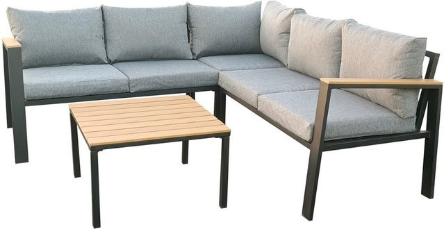 15-teiliges Alu-Lounge Set LIROY von HC Garten & Freizeit in Grau/Anthrazit aus Aluminium und Polywood - Bild 1