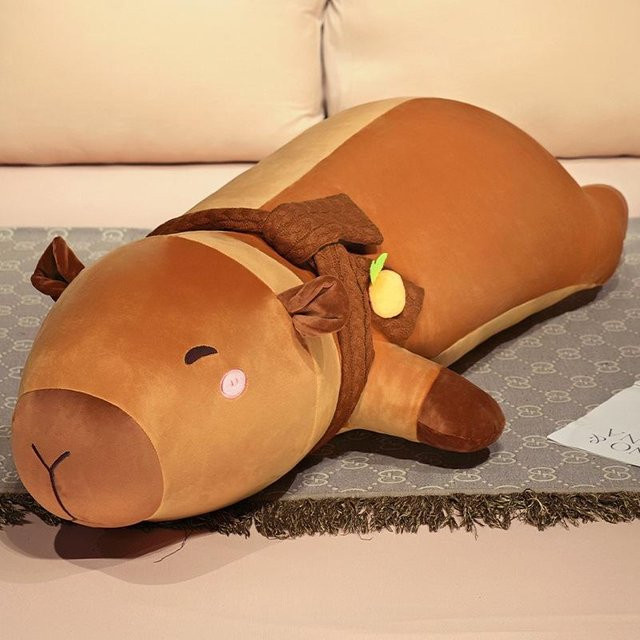 Capybara Wurfkissen Plüschtier Puppe, 100cm, Braun - Bild 1