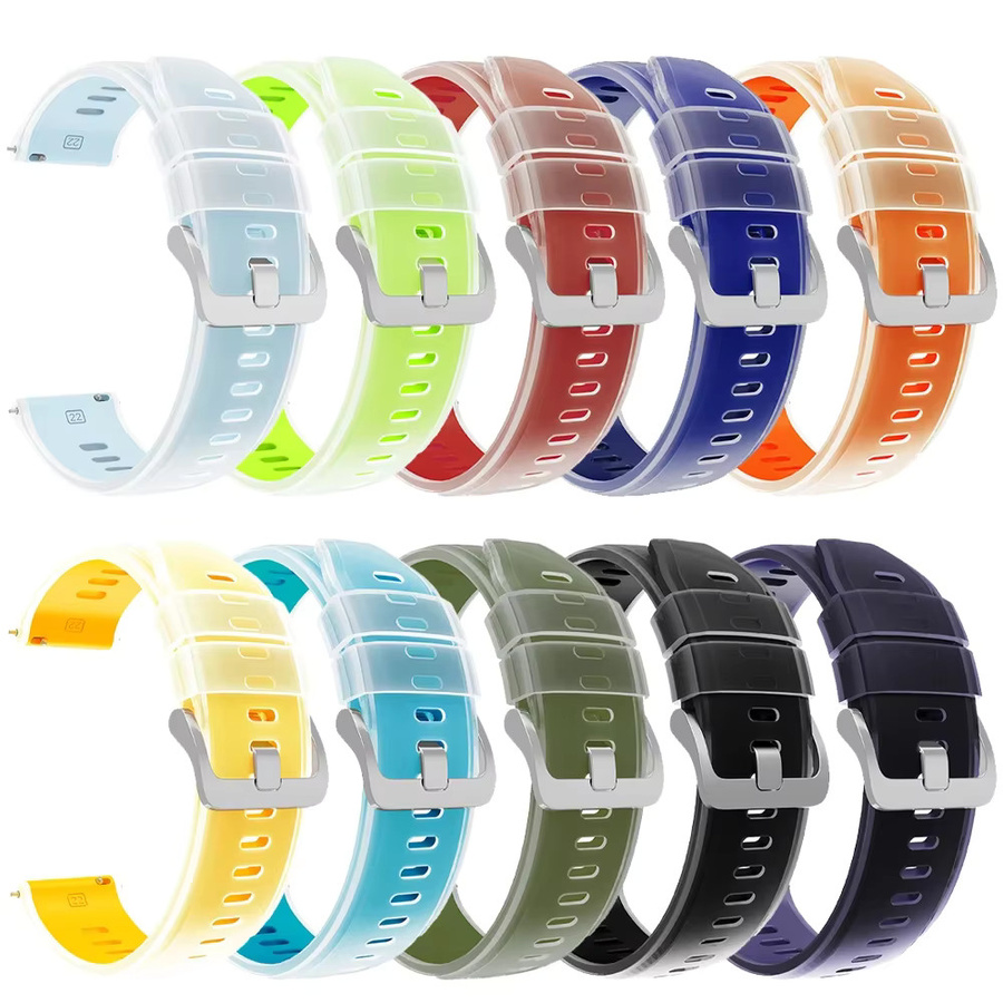 Uhrenarmband Silikon, 22 mm, transparent, zweifarbig, Unisex - Bild 5