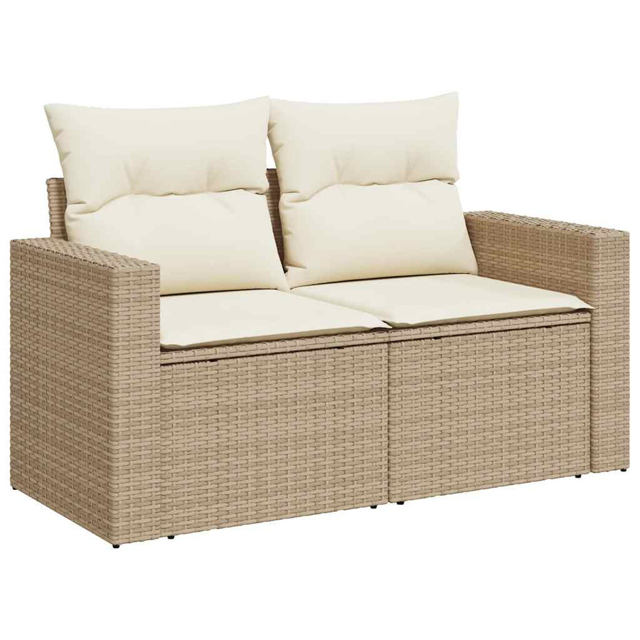 Vidaxl Gartenmöbel-Set aus Polyrattan mit Kissen, 9-teilig, Beige - Bild 2