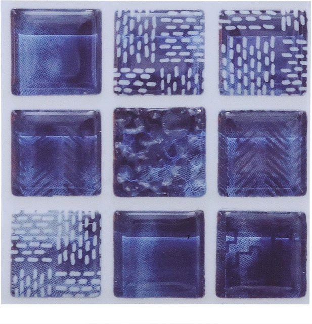 Meterk Mosaik Fliesen Transfer Aufkleber Blau Glänzend Abstrakt für Bad und Küche, 18 Stück, B/H: 10 x 10 cm - Bild 1