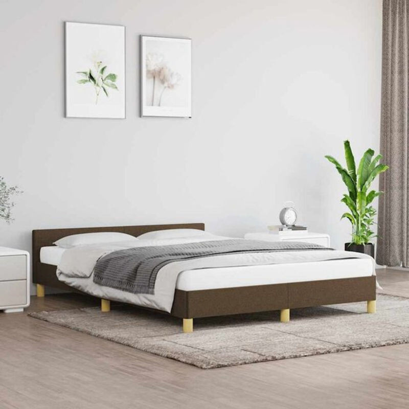 Polsterbett vidaxl in Braun aus Stoff und Holzwerkstoff, B/T/H: 140 x 200 cm - Bild 1