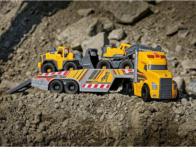 Dickie Toys Mack Volvo Schwertransporter Heavy Loader Truck Set - Bild 1
