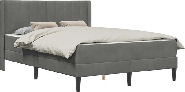 vidaXL Bettrahmen aus Samt in Grau B/T/H: 120 x 200 x 124 cm - Bild 1