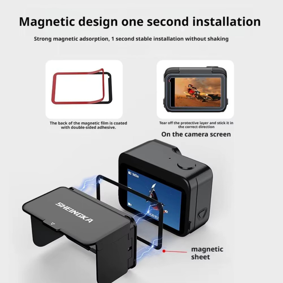 Magnetische Gegenlichtblende für Insta360 Ace Pro und Ace Pro2, faltbare Anti-Reflexions-Blende in Schwarz - Bild 5