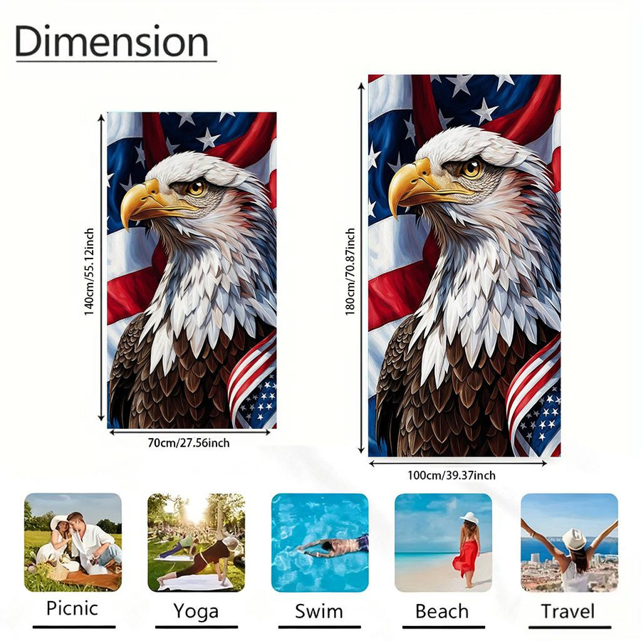 Schnelltrocknendes Strandtuch USA Jubiläum von JMG Household Supplies, Mehrfarbig, B: 60 cm, H: 40 cm - Bild 5