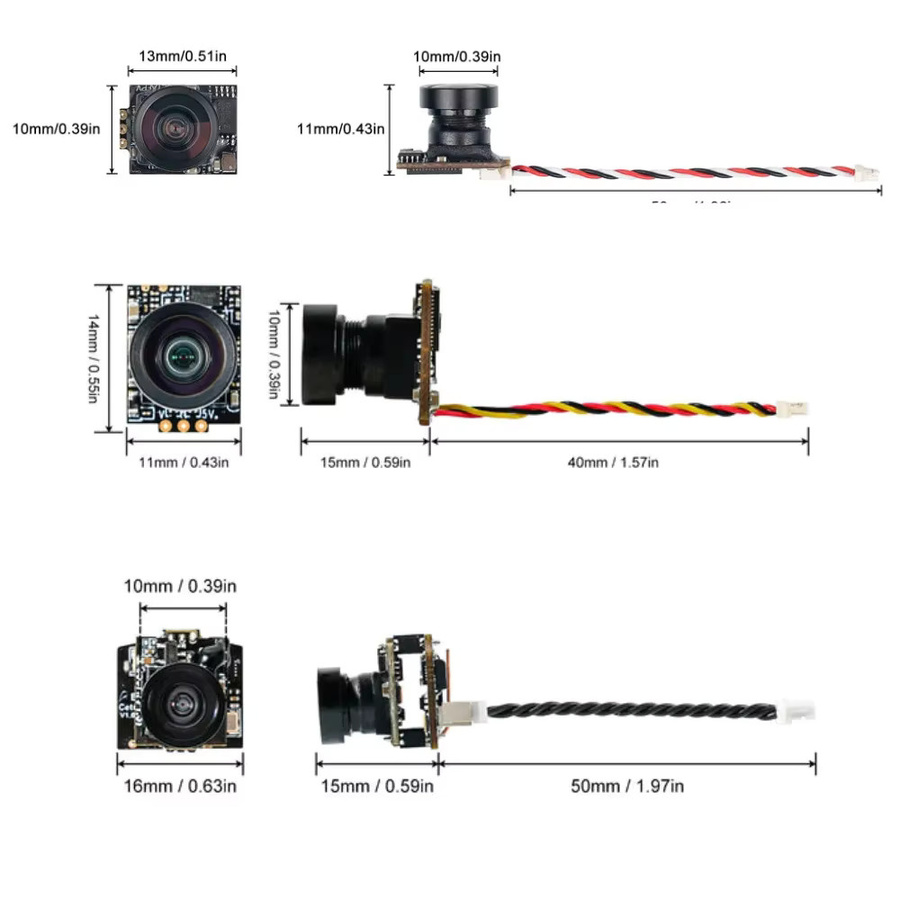 BETAFPV C02 C03 FPV Micro Camera VTX Combo Ultralight mit 4:3 Bildsensor in Schwarz für Whoop Drohnen und FPV Racing - Bild 2