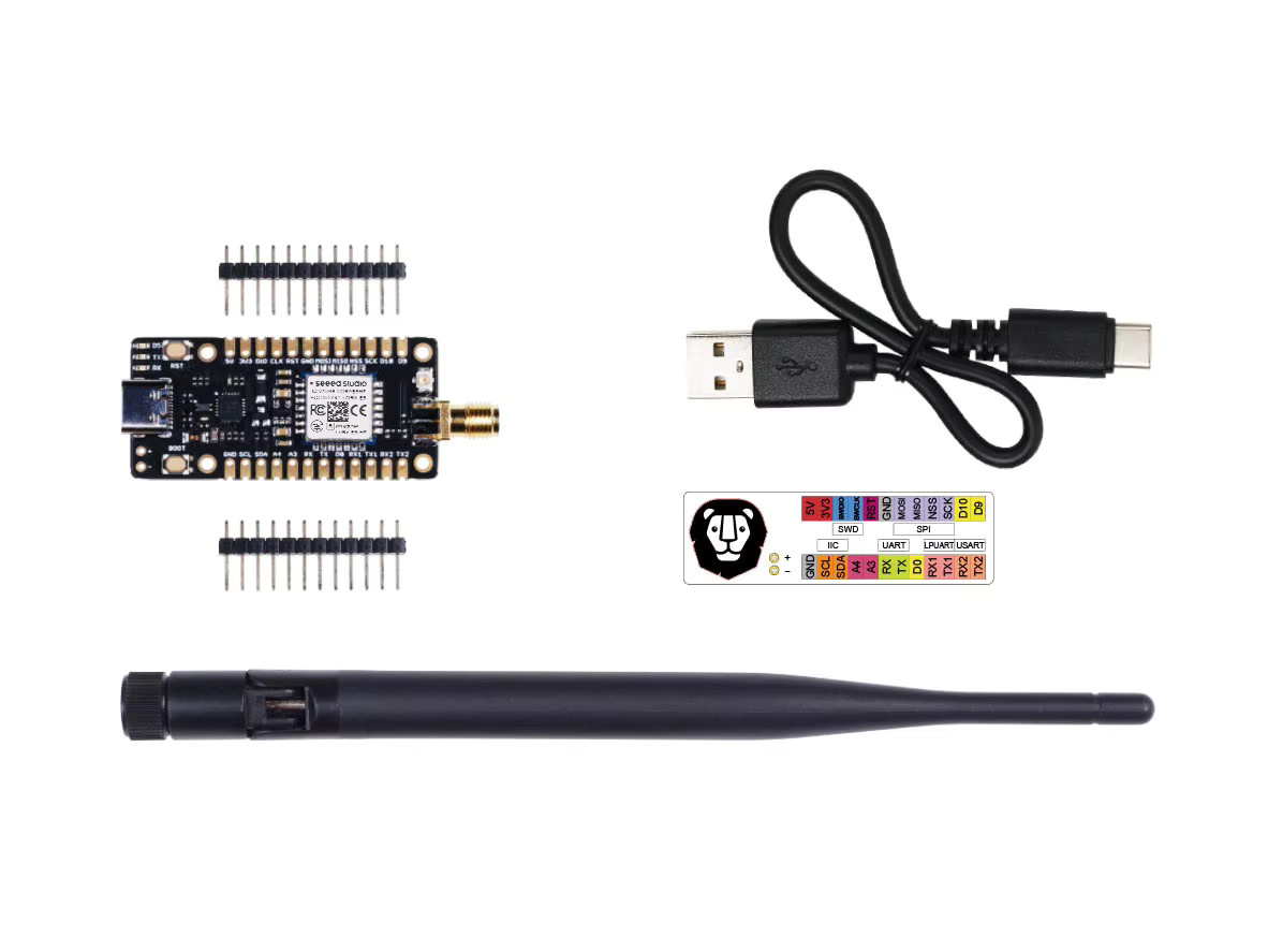 Seeed Studio Wio-E5 Mini Entwicklungsboard mit LoRa-Modul 868MHz 915MHz LoRaWAN STM32WLE5JC ARM Cortex-M4 und SX126x in Schwarz - Bild 2