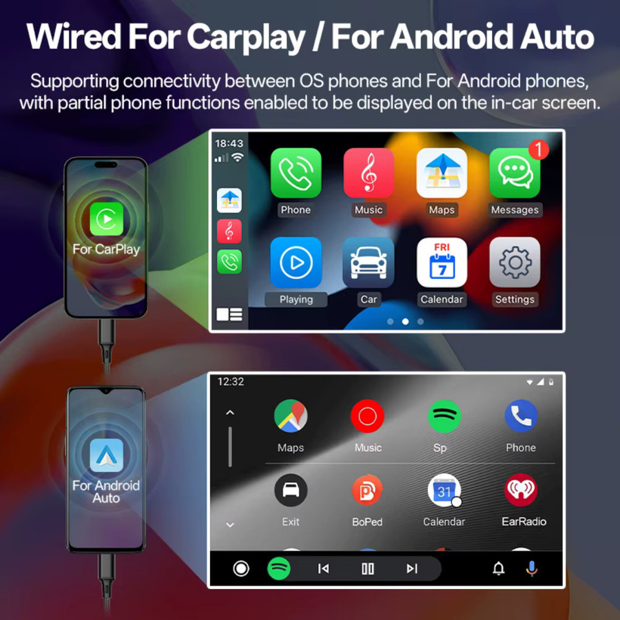 HIPPCRON 7-Zoll Auto HD-Bildschirm mit Carplay und Android Auto, MP5 Radio mit Bluetooth in Schwarz - Bild 2