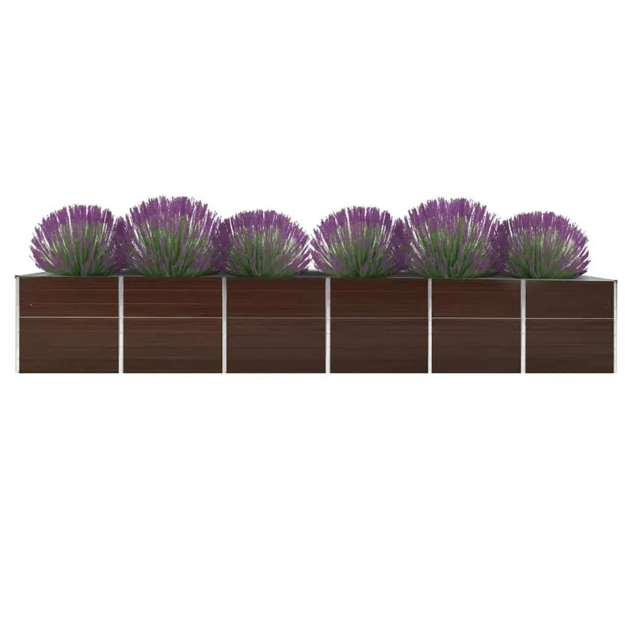 DELUKE Hochbeet OSKAR aus verzinktem Stahl in Braun, B/T/H: 480 x 80 x 77 cm - Bild 2
