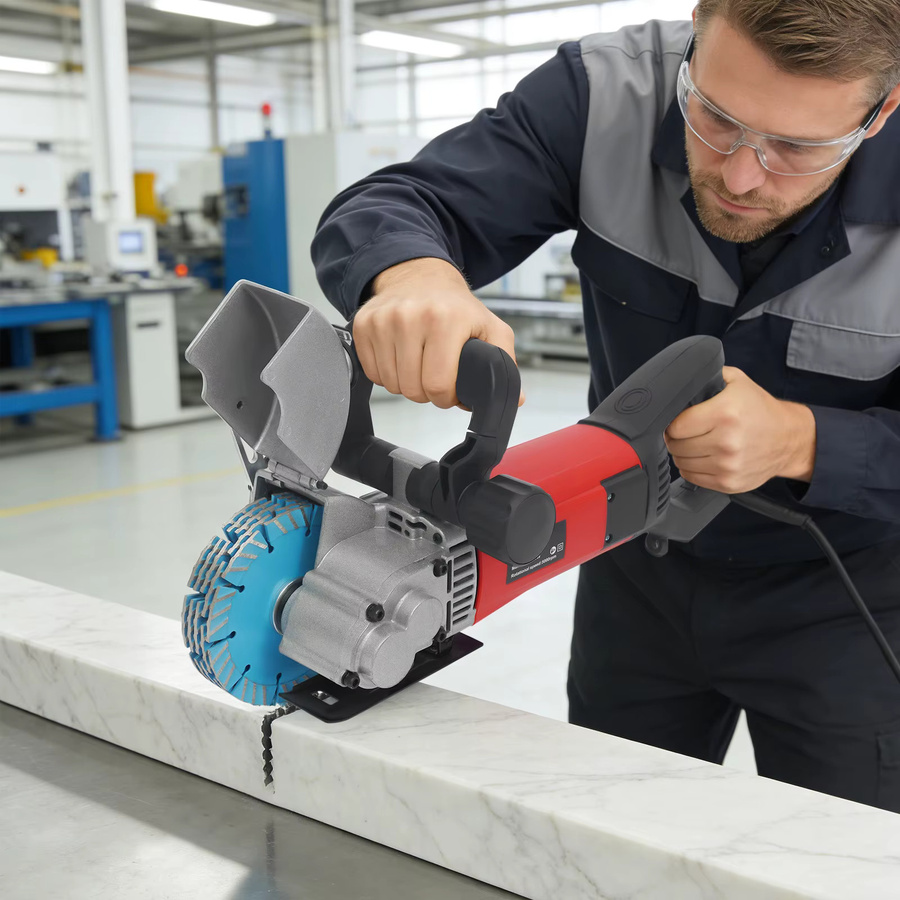 TOOL1SHOoo Elektrische Schlitzfräsmaschine 2700W Staubfreier Wandschlitzschneider und Beton-Nutfräser in Rot-Schwarz - Bild 7