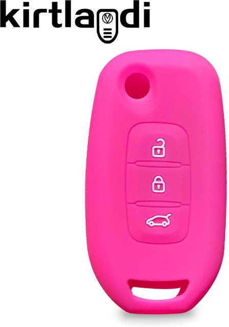 Silikon Schlüsselhülle für Renault Logan 2 Stepway Sandero Clio 5 Arkana Captur Kadjar Kwid in Pink - Bild 1