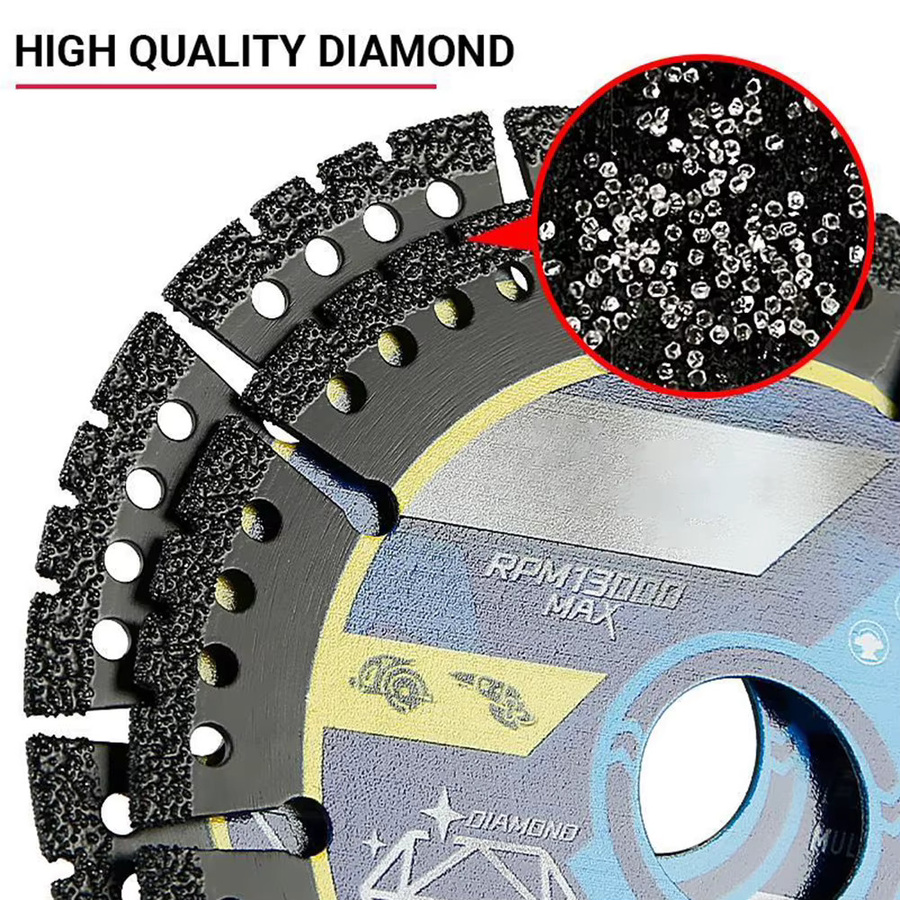 Stookits 3er-Set Multi-Material Winkelschleifer-Sägeblätter zum Trockenschneiden von Metall, Fliesen, Stein, Kunststoff, Legierungen, Gusseisen und Marmor - Bild 5