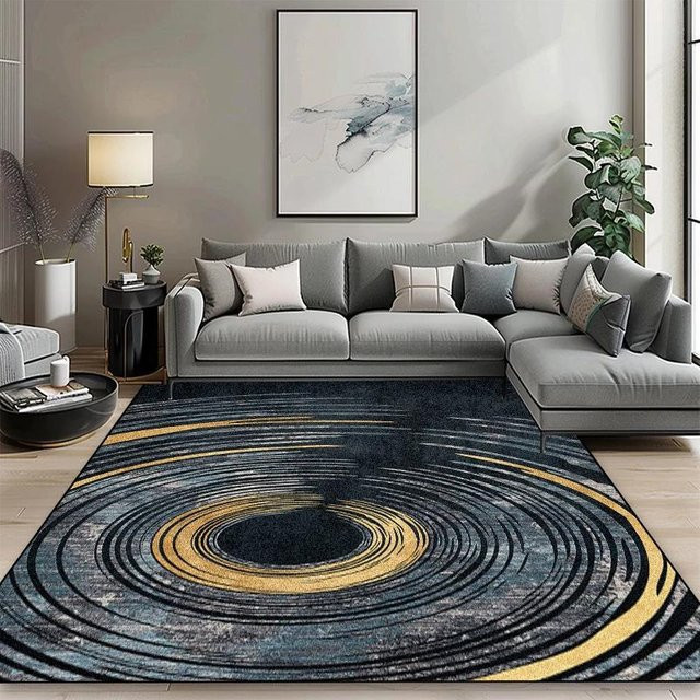 Karpetti Geometrischer Teppich Blau, Waschbarer Rutschfester Wohnzimmer Teppich aus Polyester, B/T: 200 x 300 cm - Bild 1