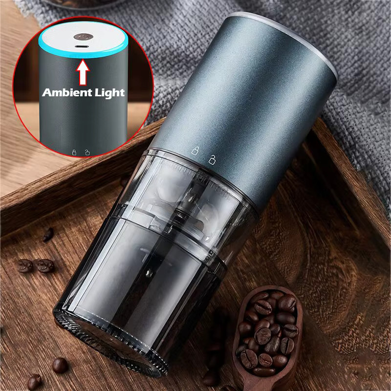 OFENGIQ Elektrische Kaffeemühle mit LED-Anzeige, wiederaufladbar und tragbar, Schwarz - Bild 3