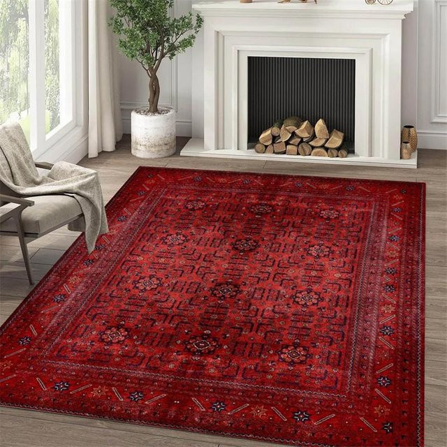 Orientalischer Teppich Living Need Y in Rot im Vintage-Stil, maschinengefertigt und waschbar, B/H: 80 x 120 cm - Bild 1