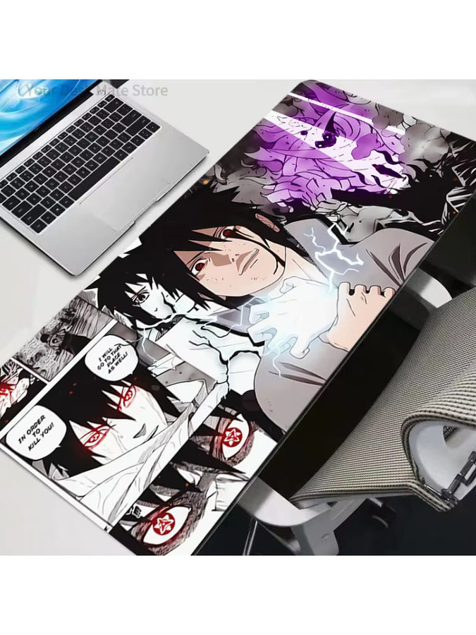 Bandai Mauspad Naruto Sasuke Uchiha Design Multicolor HD-Druck Gamer Mausmatte - Bild 2