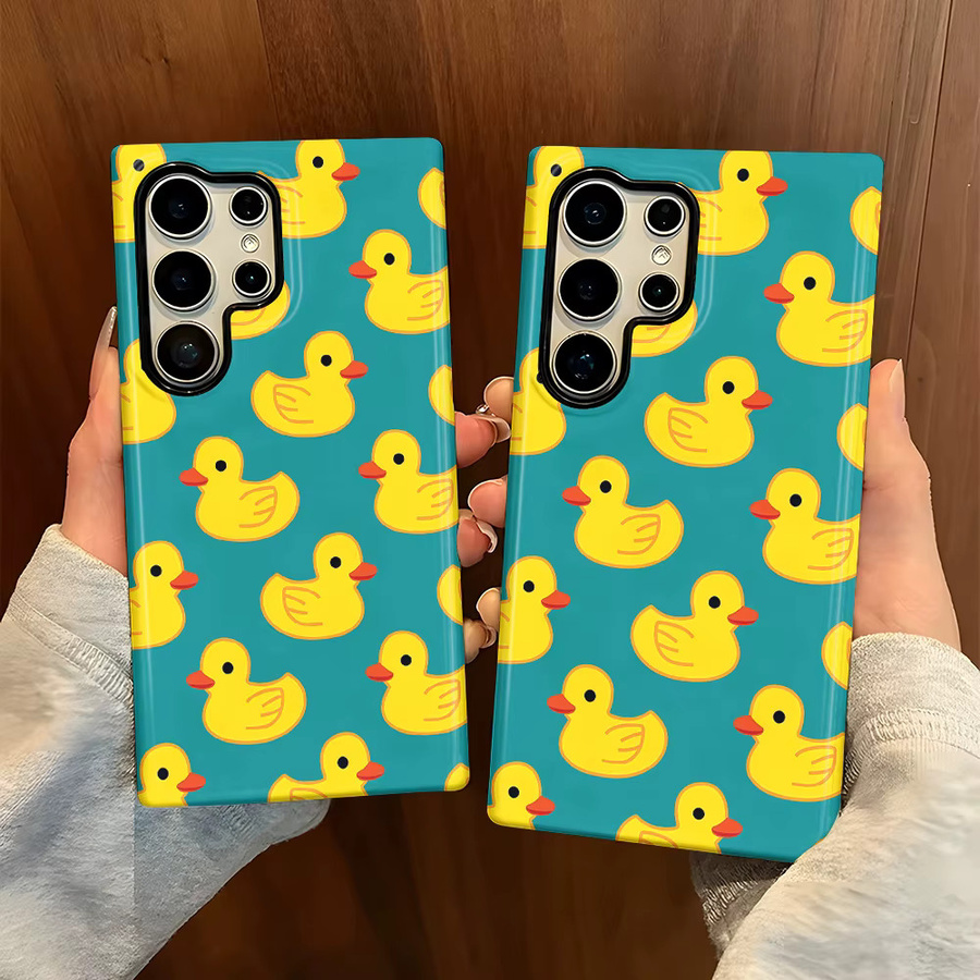 Gelbe Handyhülle mit Enten-Design für Samsung Galaxy S26 S25 S24 S23 S20 FE A56 A36 Ultra, glänzende HD Hartschale - Bild 4