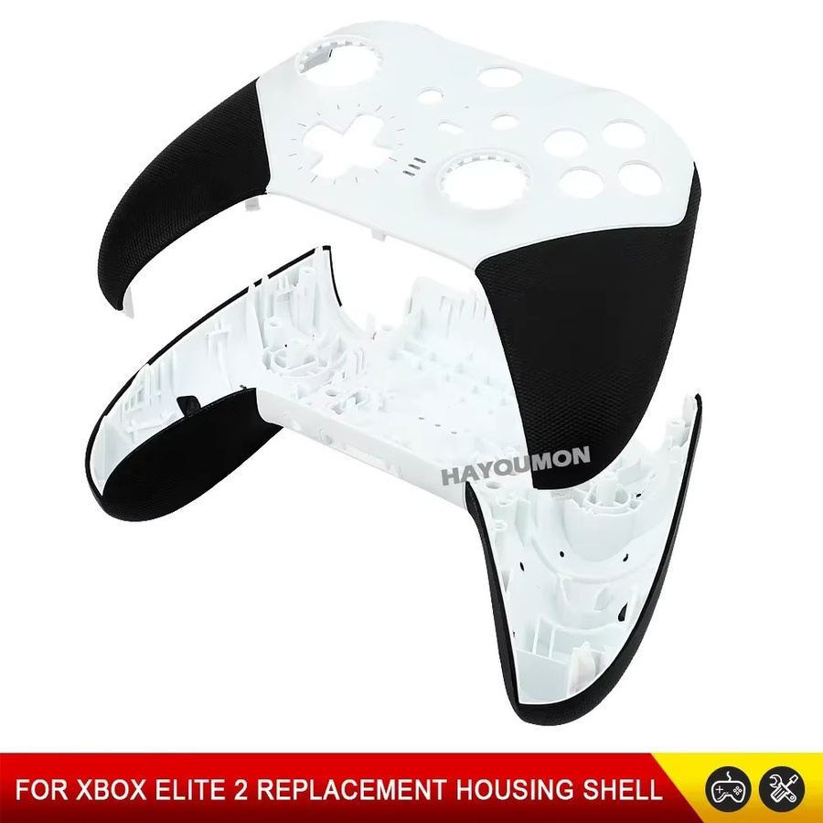 Pogopirate Ersatz-DIY-Gehäuse für Xbox Elite Series 2 Controller in Weiß, Frontplatte und Rückseite als Gaming-Zubehör - Bild 5