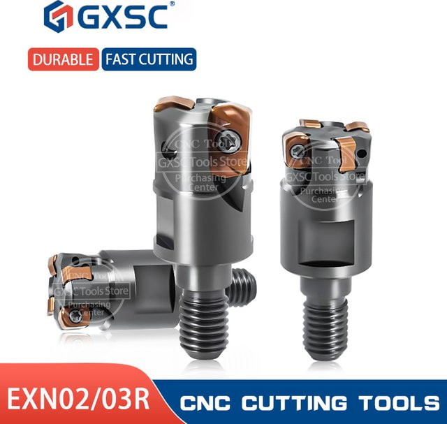 GXSC Fräserhalter EXN02R EXN03R mit Verriegelungszahnkopf und Hartmetall-Schnellvorschub-Fräsklingen in Silber - Bild 1