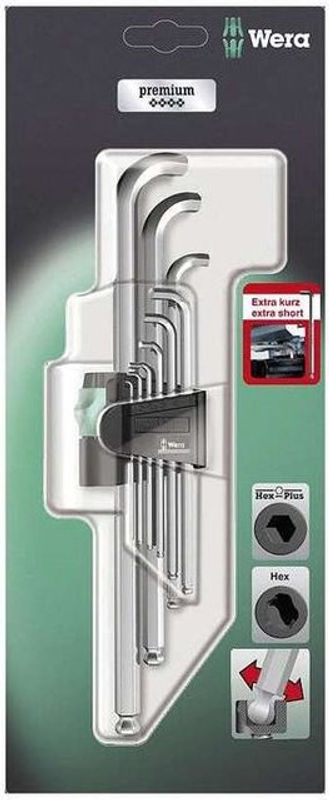 Wera Winkelschraubendreher-Set 950 PKLS/9 SM, 9-teilig, Sechskant, Chrome Vanadium, Silber - Bild 2