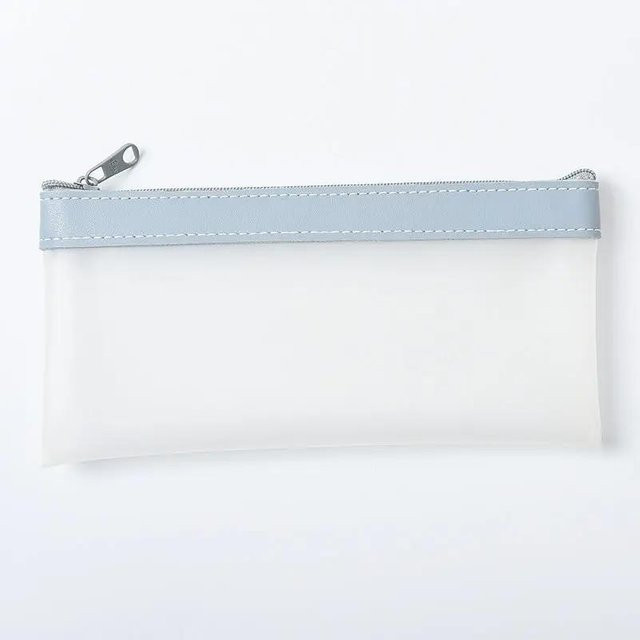 Transparentes TPU Federmäppchen in Blau im koreanischen Design für Schule und Büro - Bild 1