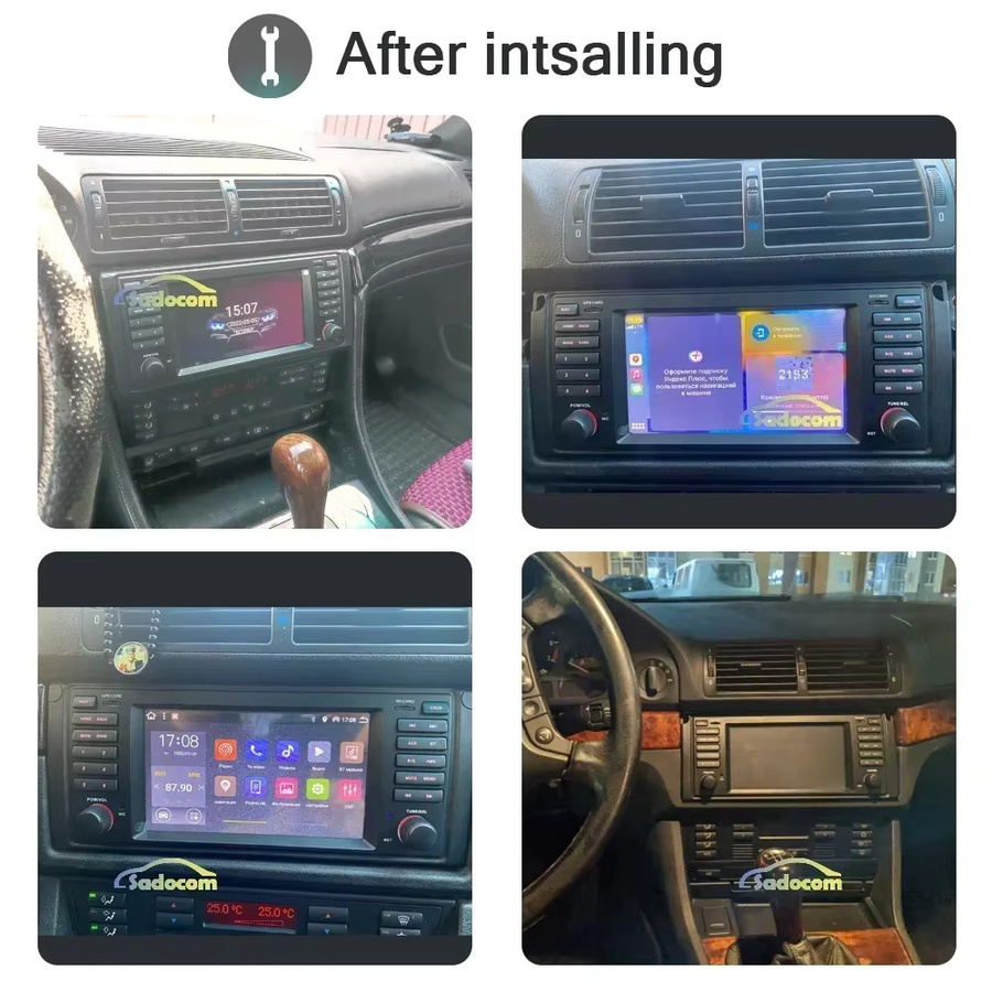 Sadocom Android 12.0 Multimedia Autoradio mit 8GB RAM und 128GB Speicher für BMW E39 X5 E53 M5 und Range Rover in Schwarz mit GPS, WiFi und 4G Unterstützung - Bild 1