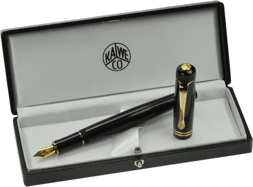 Kaweco Füllfederhalter DIA2 in Gold mit schwarzer Ausführung, Größe M - Bild 1