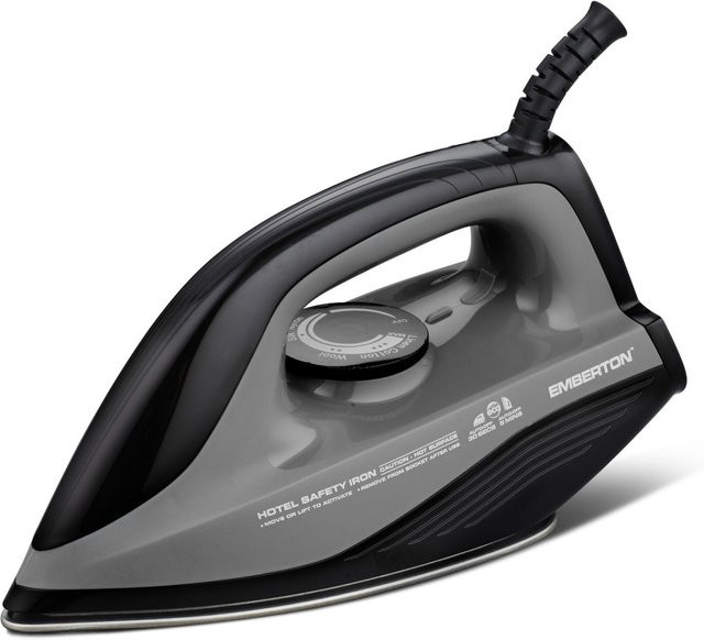 Emberton Yardley Trockenbügeleisen 1200W mit Antihaftbeschichtung und Abschaltautomatik, Grau/Schwarz, 6er Pack, B/T/H: 11,4 x 25,7 x 12,6 cm - Bild 1