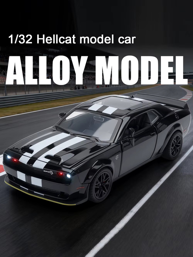 MAKEDA Hellcat Viper Supercar Spielzeugmodell, 1:32, Metall, mit Licht und Sound - Bild 4