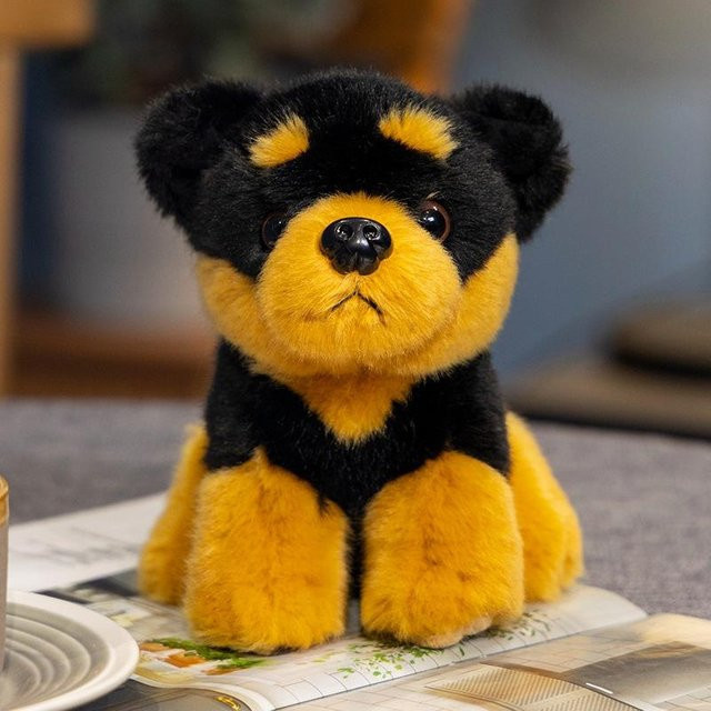 Shiba Inu Schnauzer Rottweiler Puppe, Plüschtier, Braun, 15cm - Bild 1