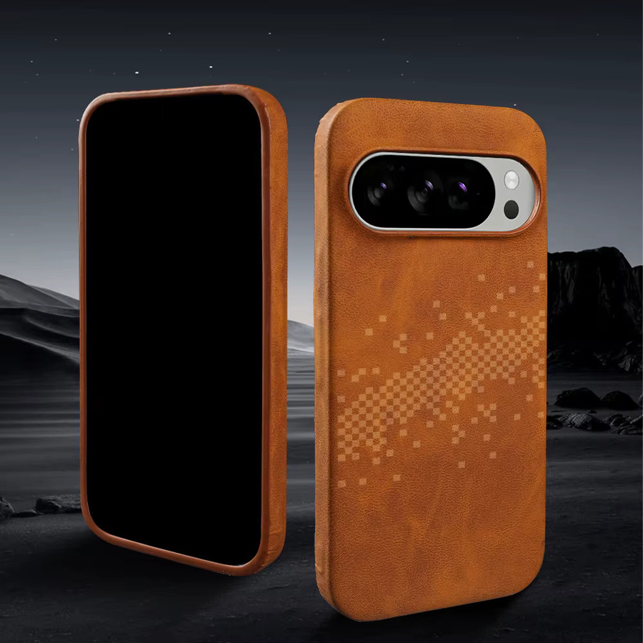 Modische Leder-Handyhülle für Google Pixel 9 10 11 Pro XL 8 Pro 7 6 Hautfreundliche Rückabdeckung Coque in Schwarz und Braun - Bild 2
