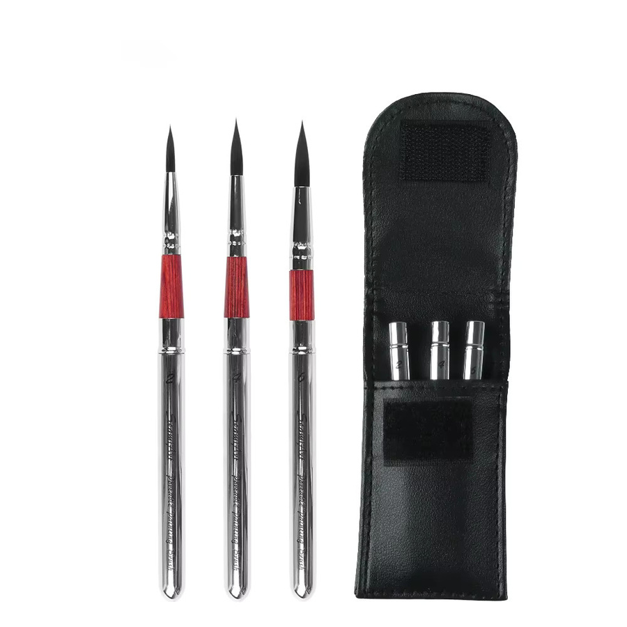 SeamiArt Malpinsel Set mit tragbarer PU Pinsel Tasche und kurzen Haltern für Aquarell und Journal - Bild 3