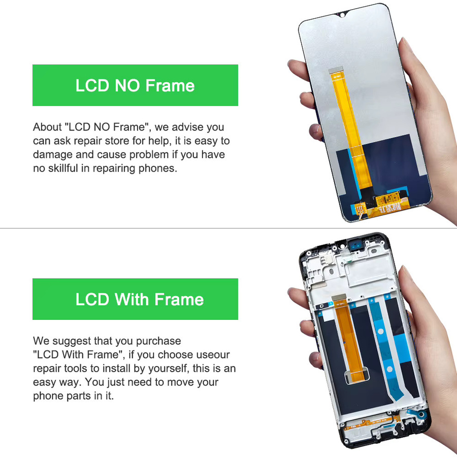 Oppo A15 CPH2185 und A15S CPH2179 LCD Display Touchscreen Digitizer Montage Ersatz mit Rahmen in Schwarz - Bild 4