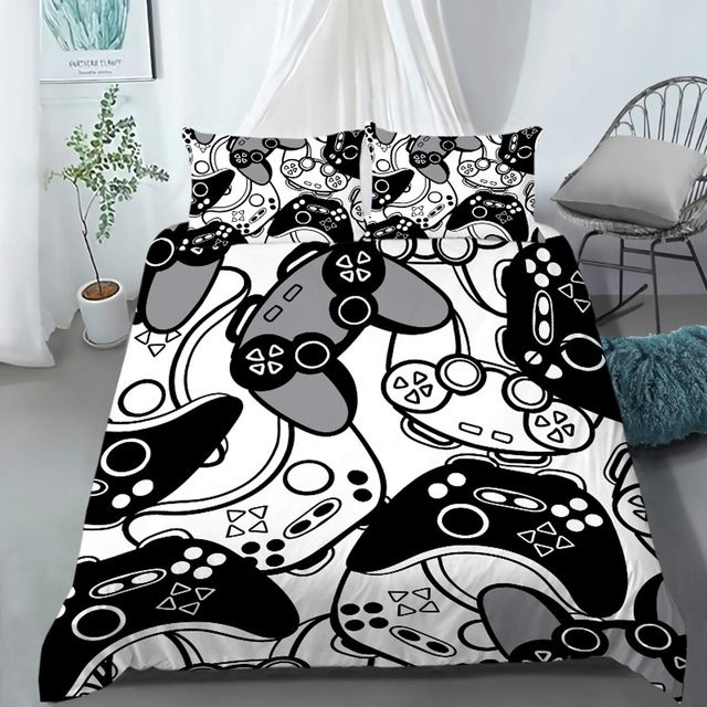 Gaming Bettwäsche Set Binchi Outdoor Product mit Gamepad Motiv in Schwarz, Mikrofaser, B/H: 135 x 200 cm - Bild 1