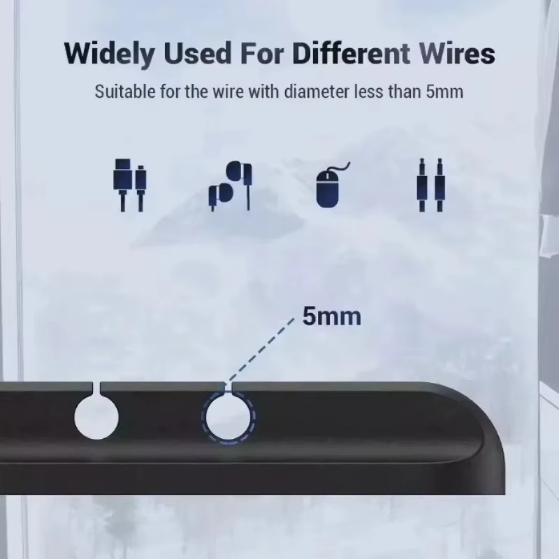 Selbstklebender Kabelmanager aus Silikon in Schwarz für Netzkabel, Stecker, Maus, Kopfhörer und Handy-Datenkabel als Schreibtisch-Organizer - Bild 5