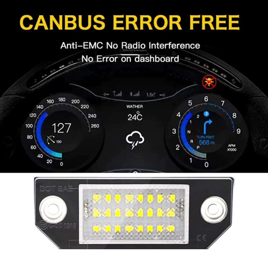 2er-Set OTNHAEE LED Kennzeichenleuchten für Ford Focus MK2 und Ford C-MAX, Weiß, 6000 Kelvin, fehlerfrei - Bild 4